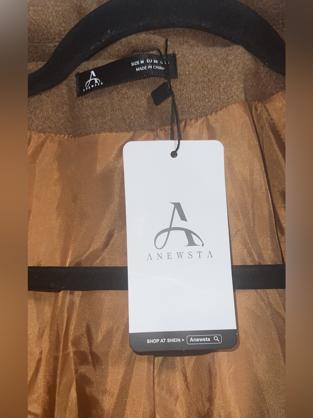 Long Brown Teddy Coat  ANEWST A- Cozy Chic Outerwear size M BN - Picture 6 of 11